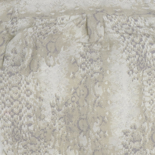 New Look Womens Grey Animal Print Polyester Basic Button-Up Size 10 Collared - Snake Print