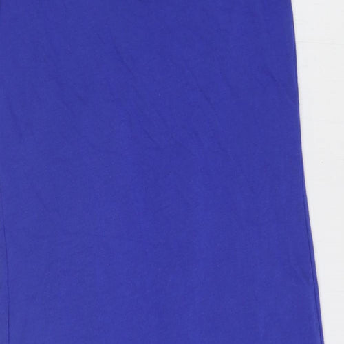 Topshop Womens Blue Polyester Sheath Size 8 Scoop Neck Pullover - Pleat Detail