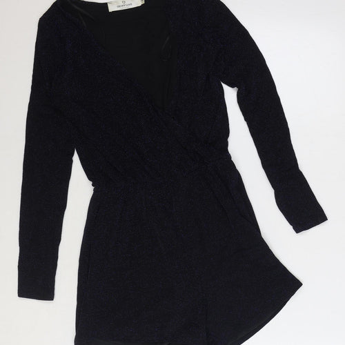 Oh My Love Womens Black Nylon Playsuit One-Piece Size S Pullover