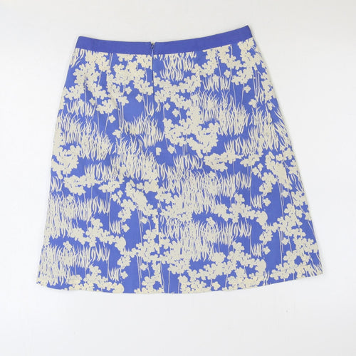 Great Plains London Womens Blue Floral Polyester Straight & Pencil Skirt Size 8 Zip