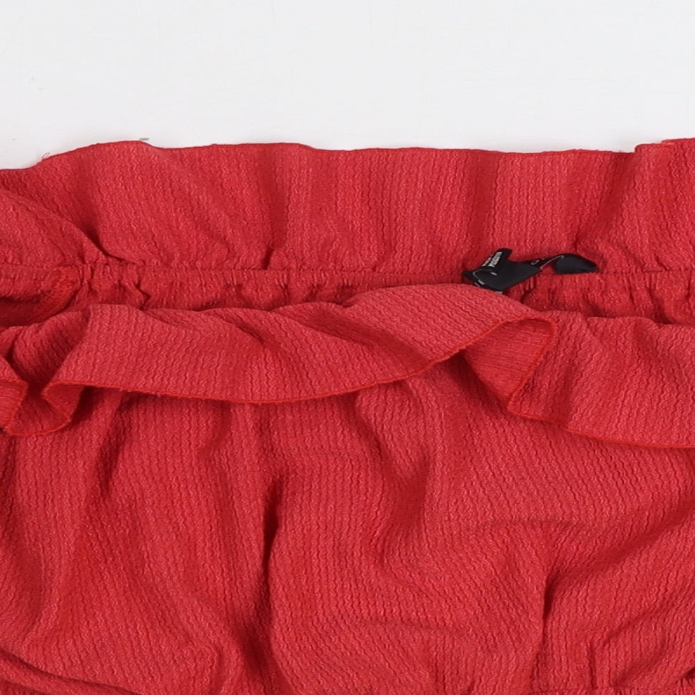 New Look Womens Red Polyester Cropped Blouse Size 16 Off the Shoulder - Bardot