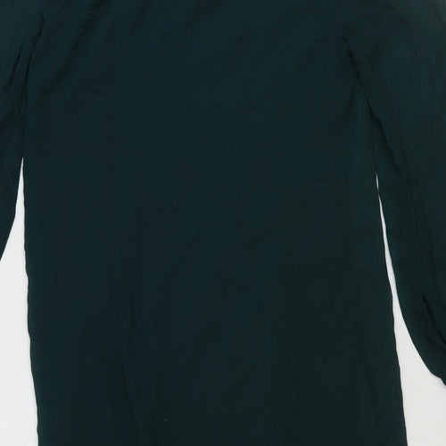Atmosphere Womens Green Polyester A-Line Size 10 Boat Neck Button