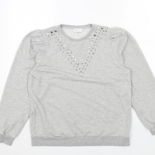 Papaya Womens Grey Cotton Pullover Sweatshirt Size 12 Pullover