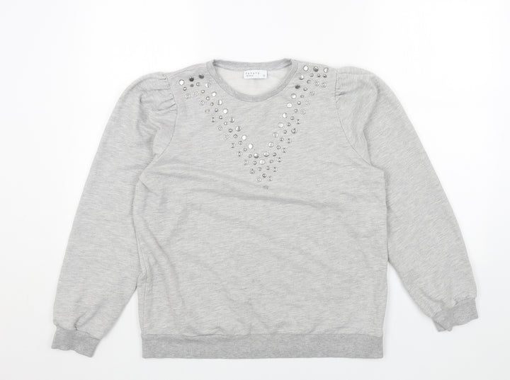 Papaya Womens Grey Cotton Pullover Sweatshirt Size 12 Pullover