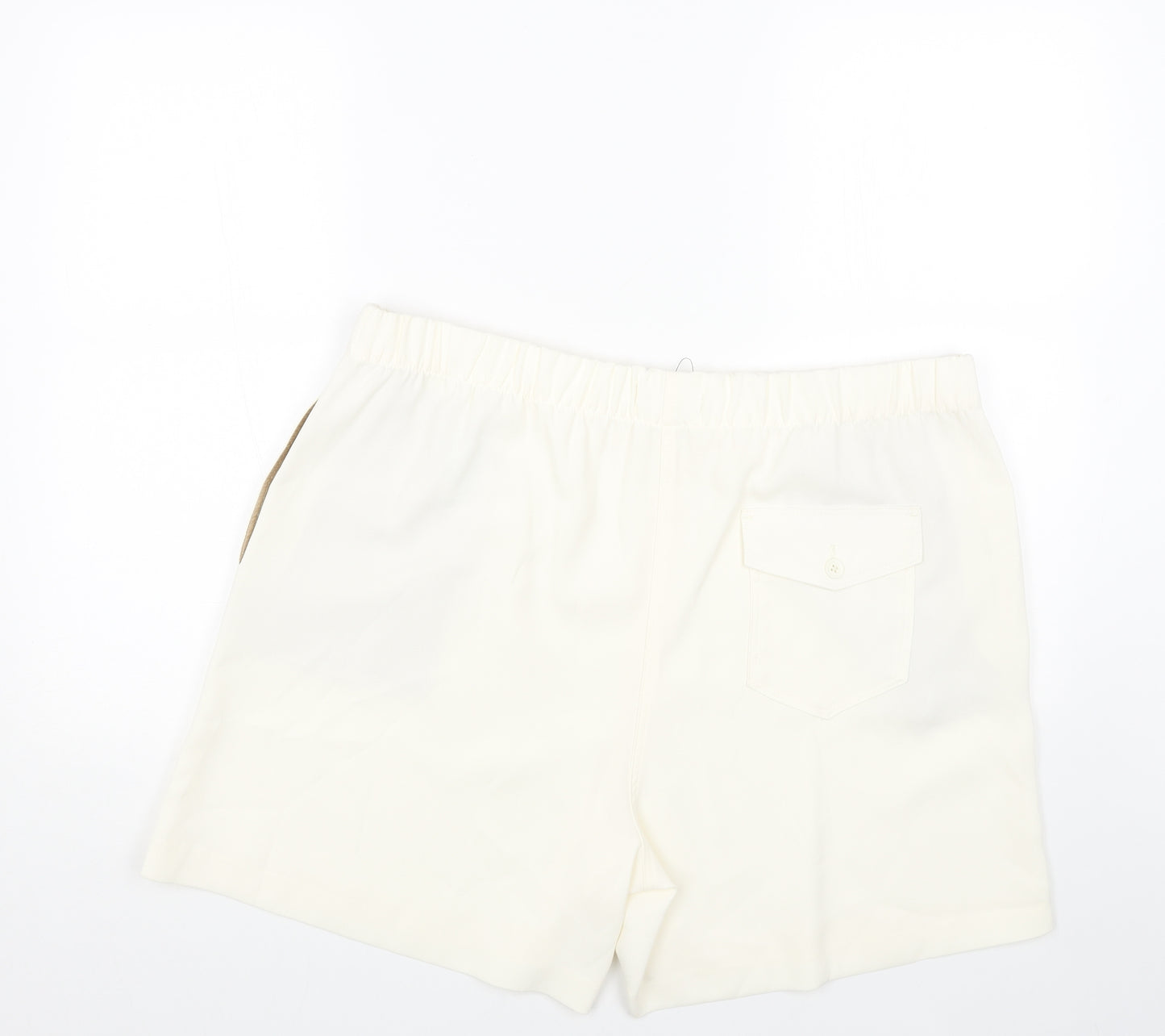 Marks and Spencer Womens Ivory Polyester Basic Shorts Size 20 Regular Pull On