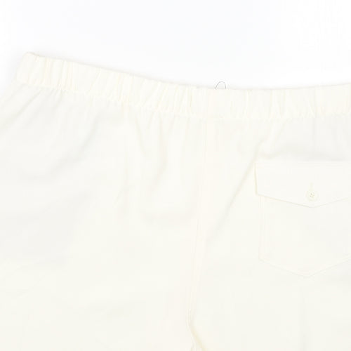 Marks and Spencer Womens Ivory Polyester Basic Shorts Size 20 Regular Pull On