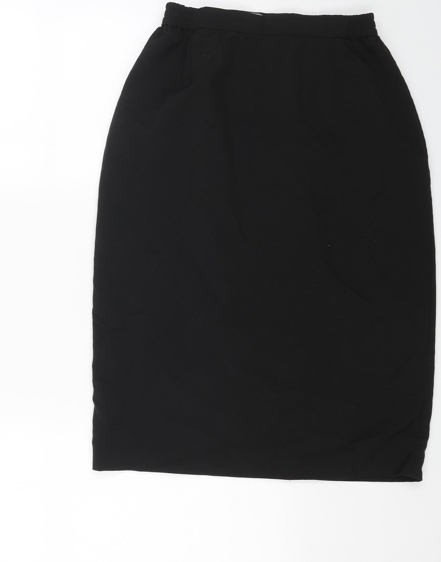 Preworn Womens Black Polyester Straight & Pencil Skirt Size 12 Zip