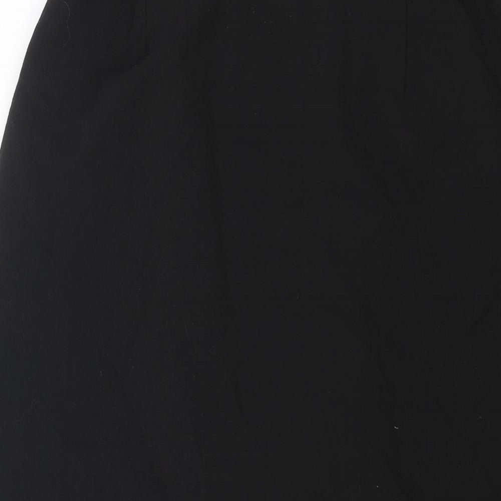 Preworn Womens Black Polyester Straight & Pencil Skirt Size 12 Zip
