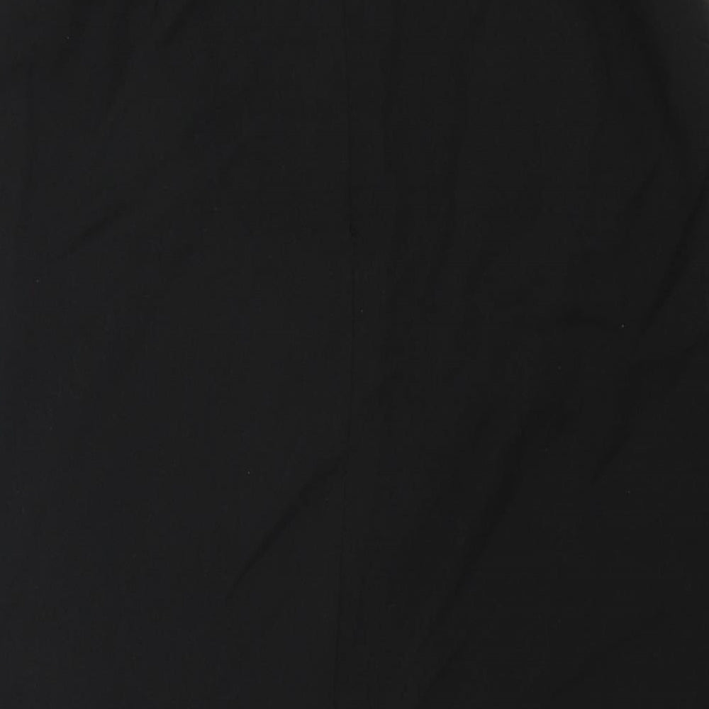 Preworn Womens Black Polyester Straight & Pencil Skirt Size 12 Zip
