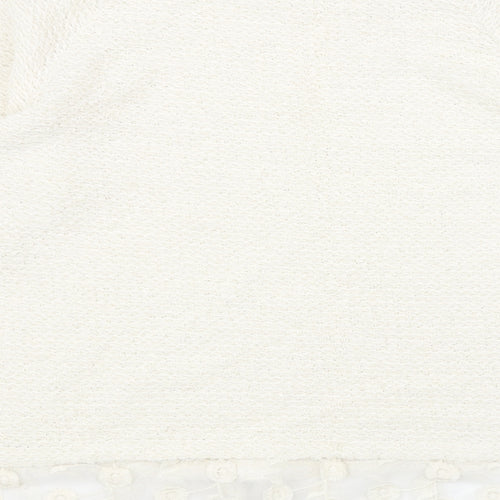 George Womens White Boat Neck Acrylic Pullover Jumper Size 16 - Lace Trim