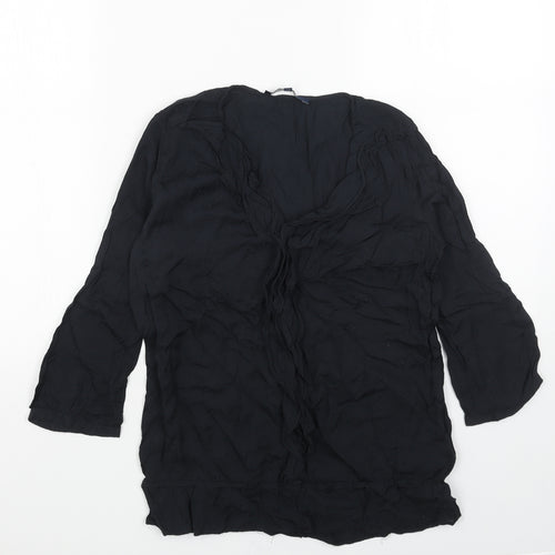 NEXT Womens Blue Viscose Basic Blouse Size 6 V-Neck