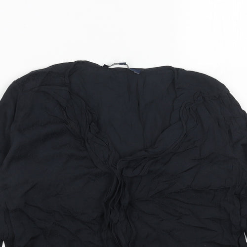NEXT Womens Blue Viscose Basic Blouse Size 6 V-Neck