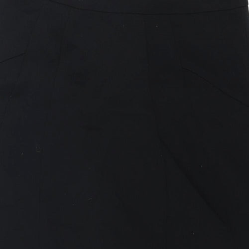Marks and Spencer Womens Black Polyester Straight & Pencil Skirt Size 8 Zip