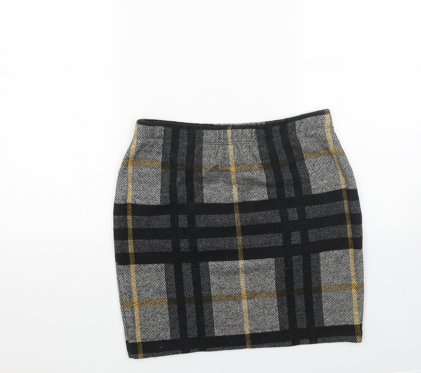 Select Womens Grey Plaid Polyester Straight & Pencil Skirt Size 12
