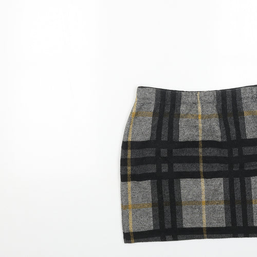 Select Womens Grey Plaid Polyester Straight & Pencil Skirt Size 12