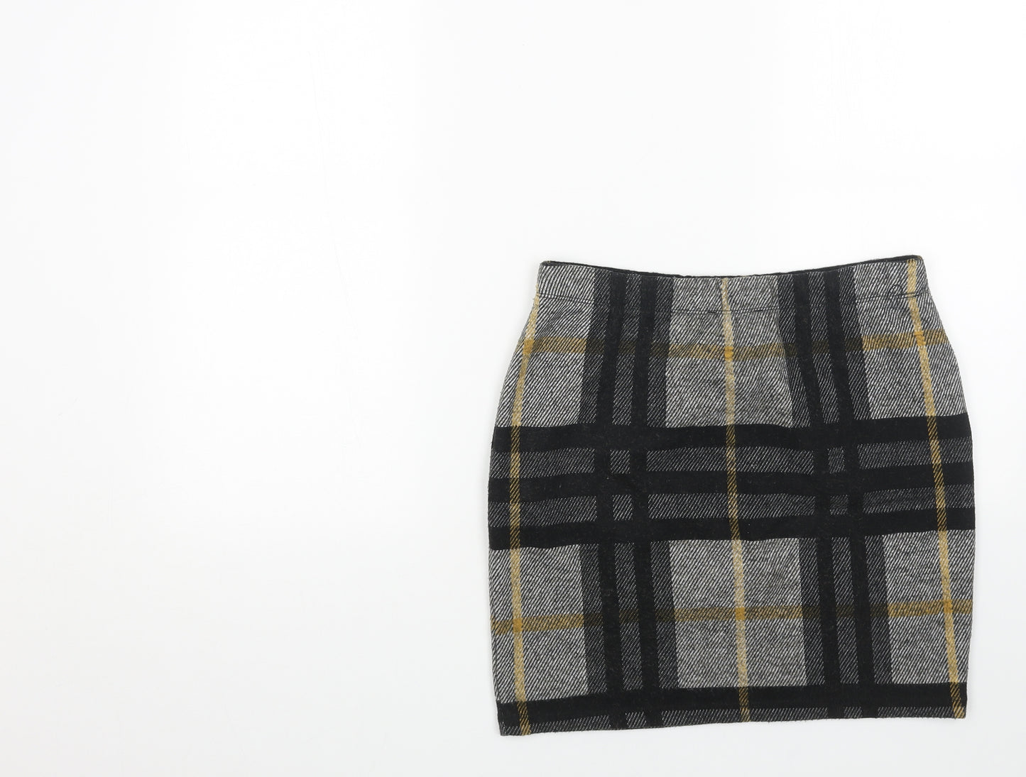 Select Womens Grey Plaid Polyester Straight & Pencil Skirt Size 12
