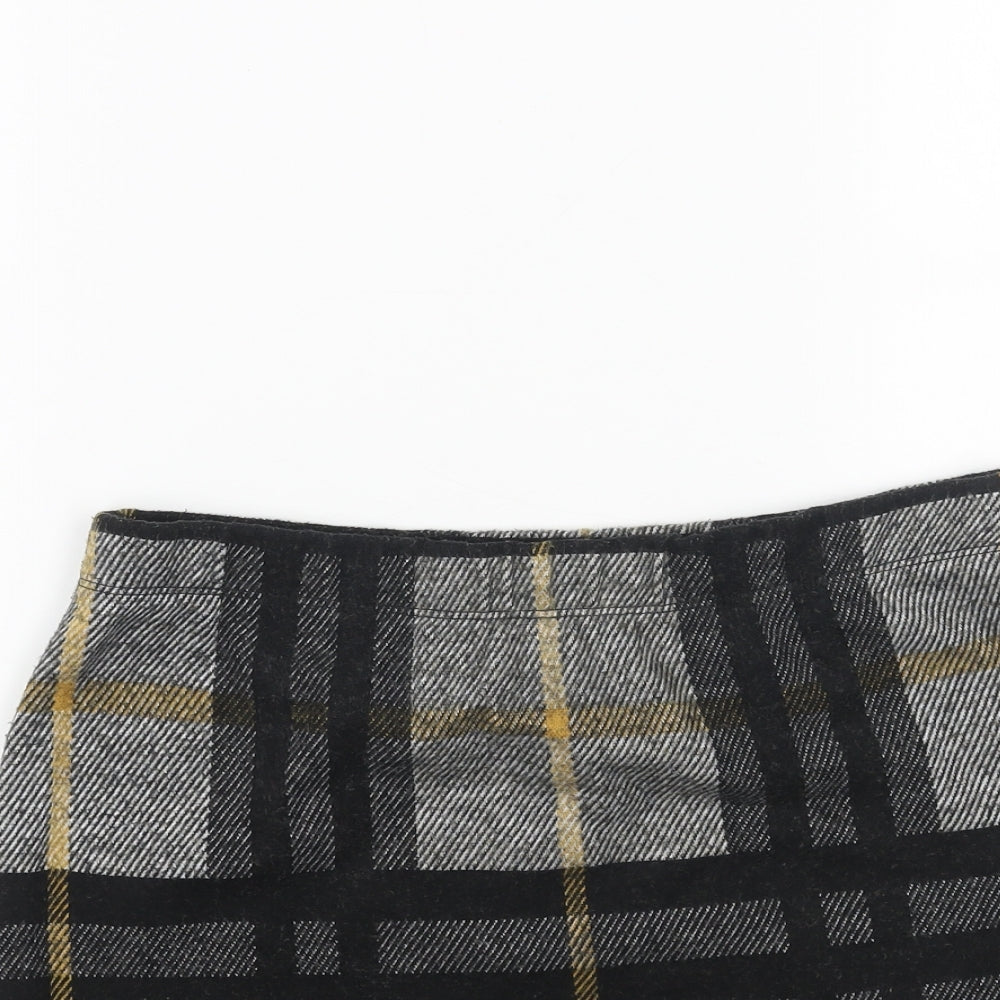 Select Womens Grey Plaid Polyester Straight & Pencil Skirt Size 12