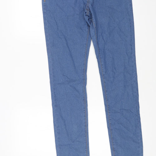 Denim & Co. Womens Blue Cotton Skinny Jeans Size 12 L34 in Regular Button