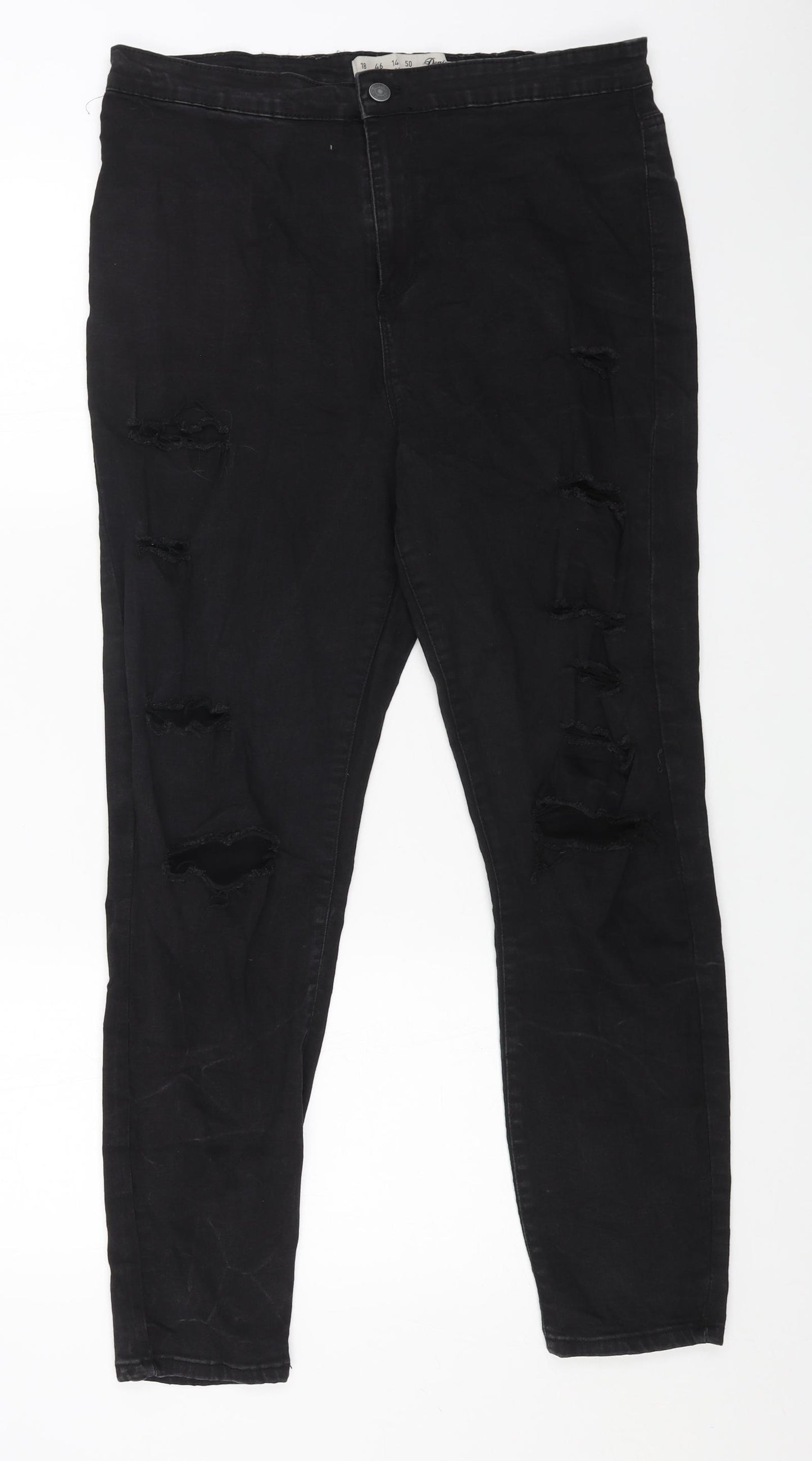 Denim & Co. Womens Black Cotton Skinny Jeans Size 18 L27 in Regular Button
