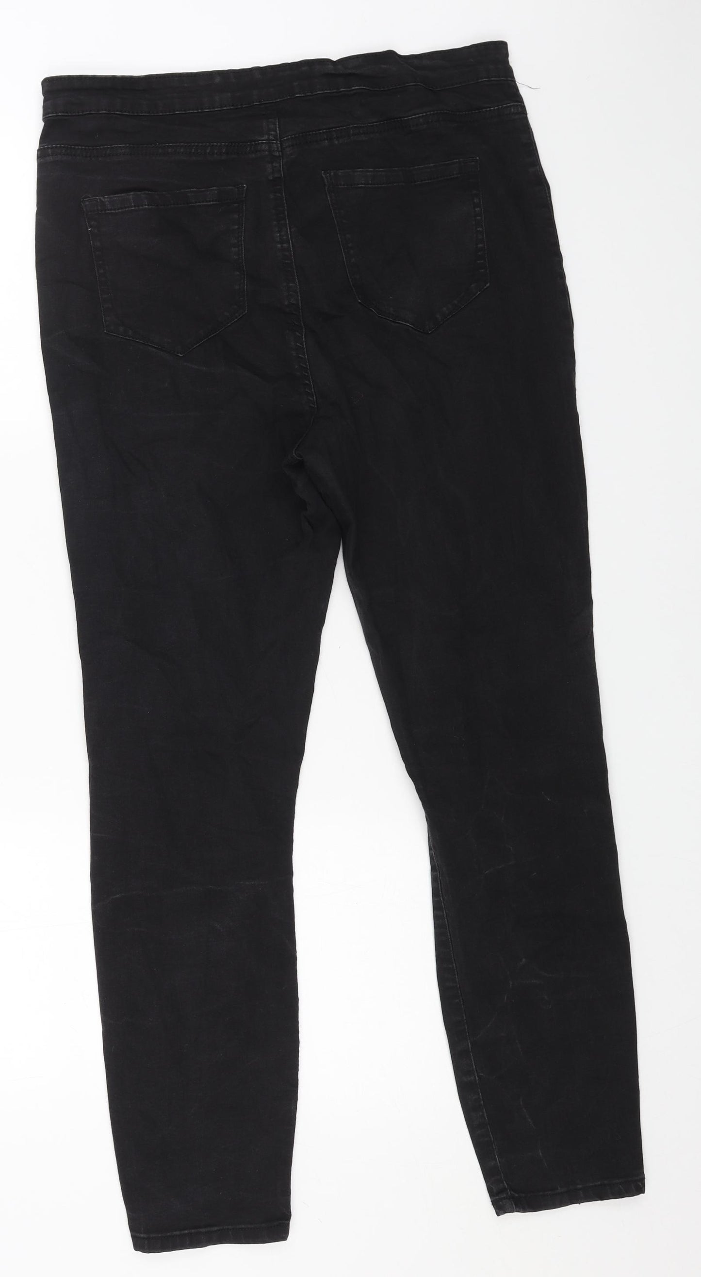 Denim & Co. Womens Black Cotton Skinny Jeans Size 18 L27 in Regular Button