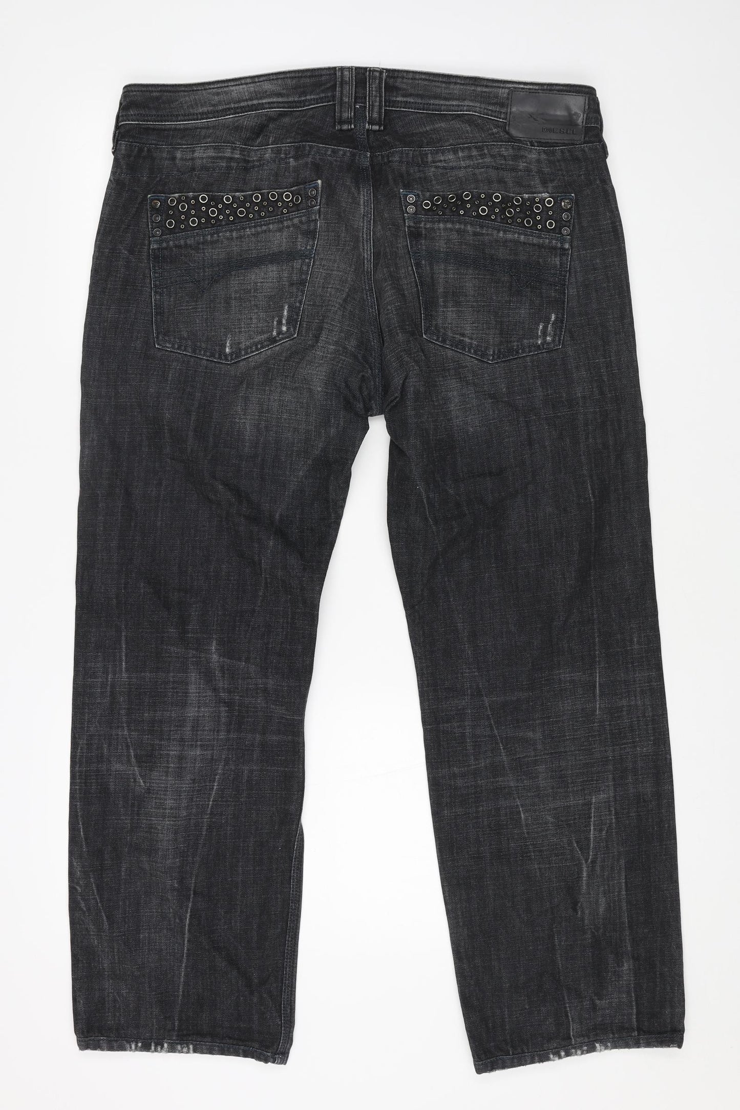 Diesel Womens Black Cotton Straight Jeans Size 40 in L28 in Regular Button