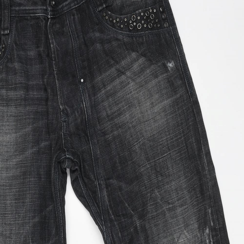 Diesel Womens Black Cotton Straight Jeans Size 40 in L28 in Regular Button