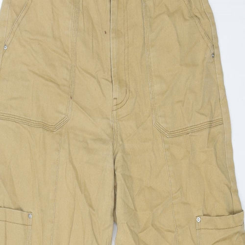 Preworn Womens Beige Cotton Straight Jeans Size 30 in L24 in Regular Button