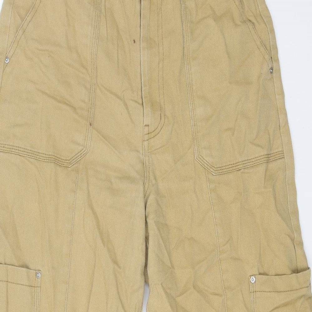 Preworn Womens Beige Cotton Straight Jeans Size 30 in L24 in Regular Button