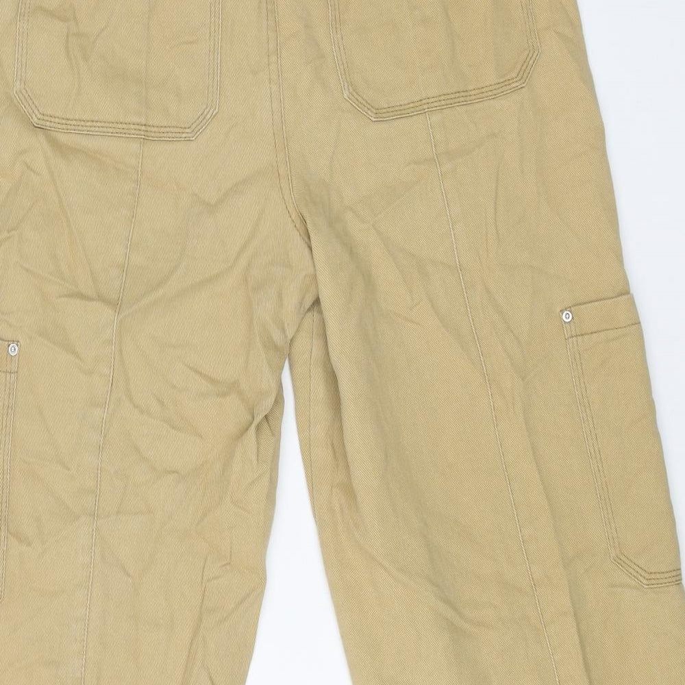 Preworn Womens Beige Cotton Straight Jeans Size 30 in L24 in Regular Button