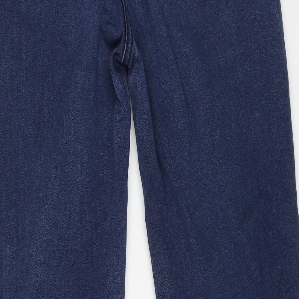 Marks and Spencer Womens Blue Cotton Straight Jeans Size 10 L27 in Regular Button