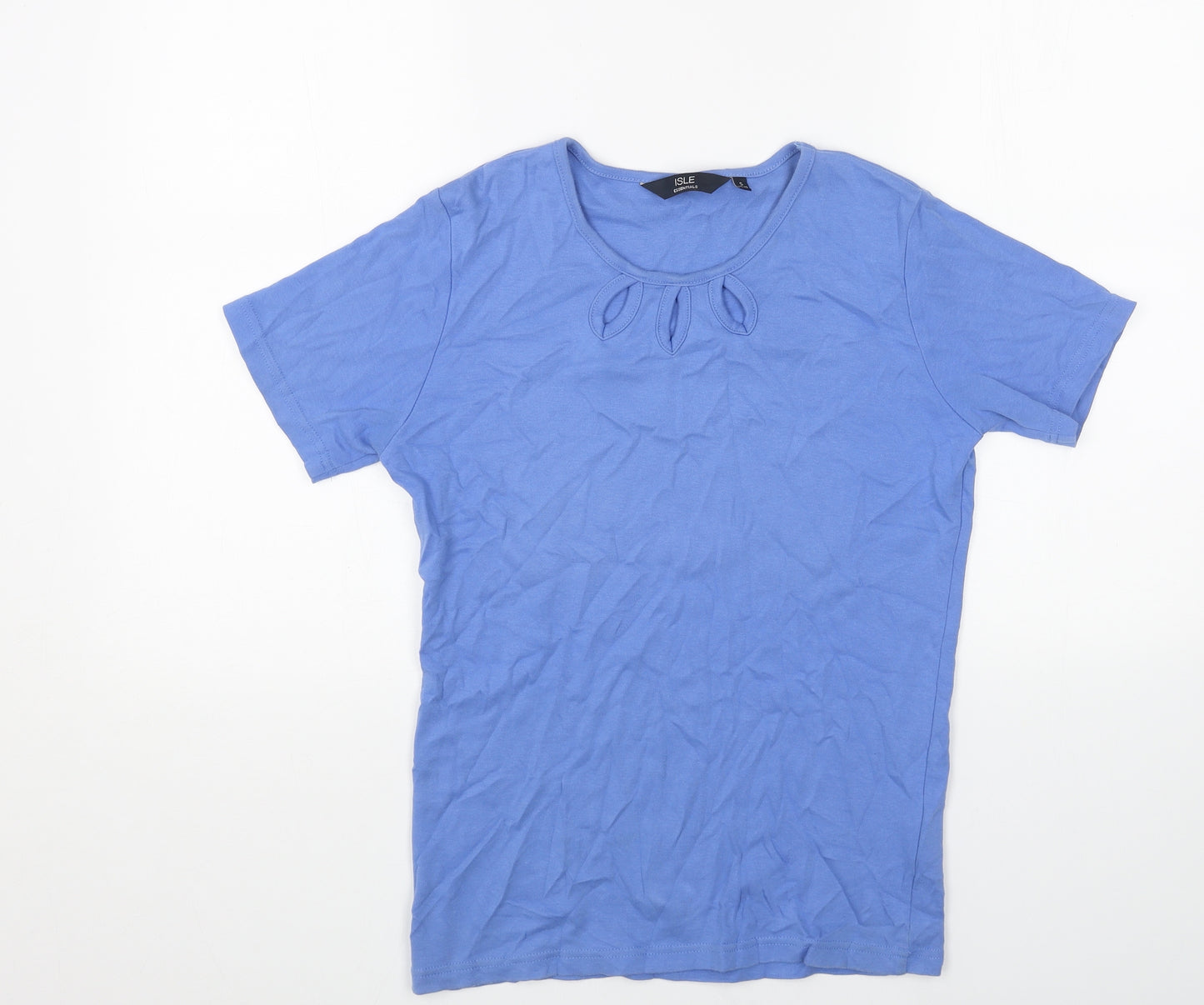 EWM Womens Blue Cotton Basic T-Shirt Size S Scoop Neck