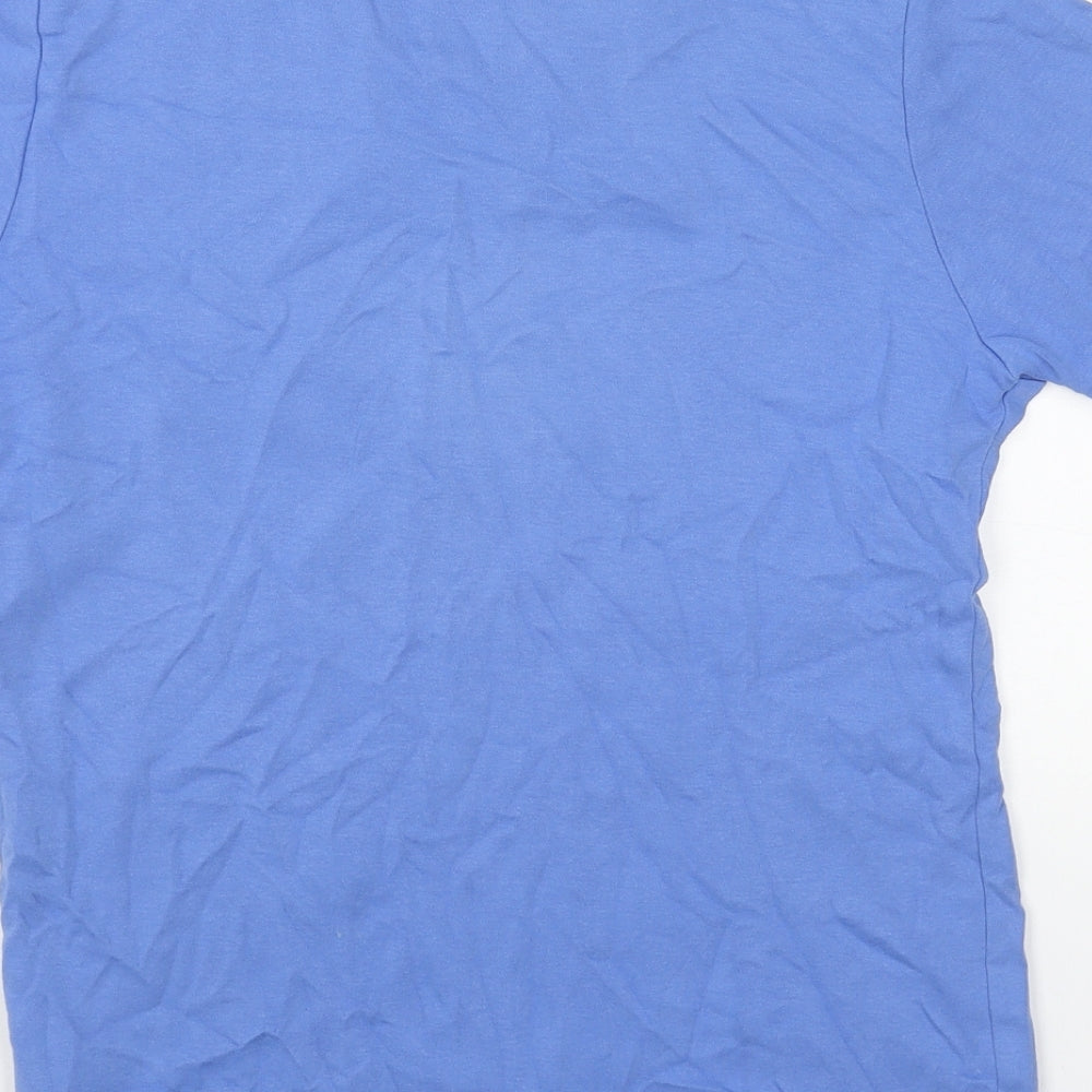 EWM Womens Blue Cotton Basic T-Shirt Size S Scoop Neck