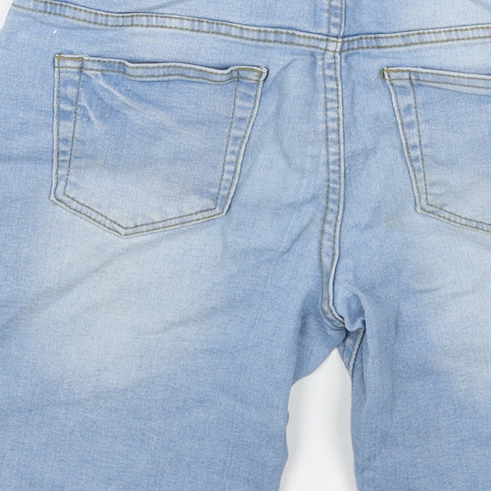 Denim & Co. Boys Blue Cotton Bermuda Shorts Size 11-12 Years Regular Buckle - Button