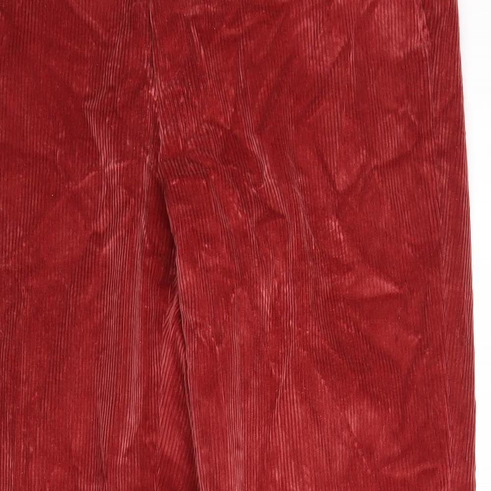 Magee Mens Red Cotton Trousers Size 38 in L30 in Regular Zip