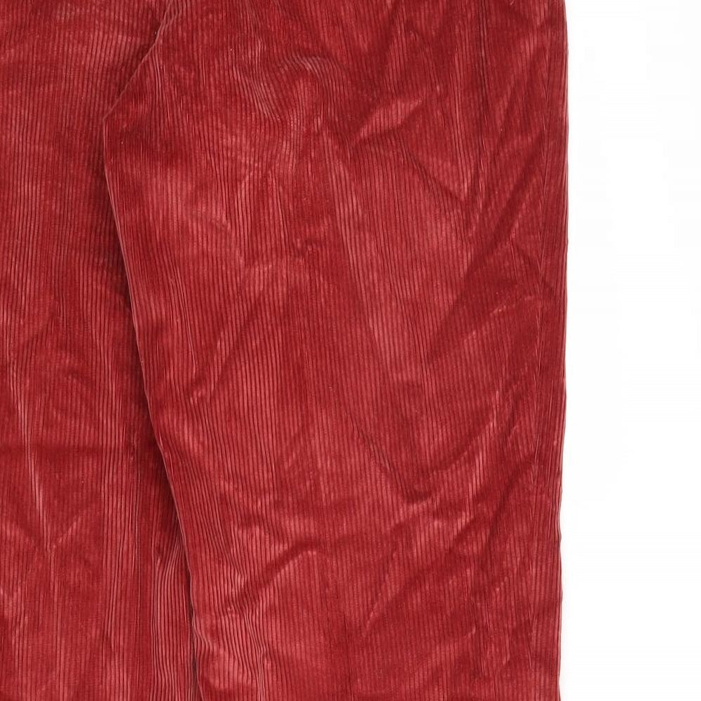 Magee Mens Red Cotton Trousers Size 38 in L30 in Regular Zip