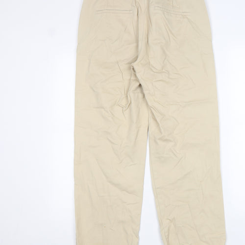 Topshop Womens Beige Cotton Chino Trousers Size 12 L26 in Regular Zip