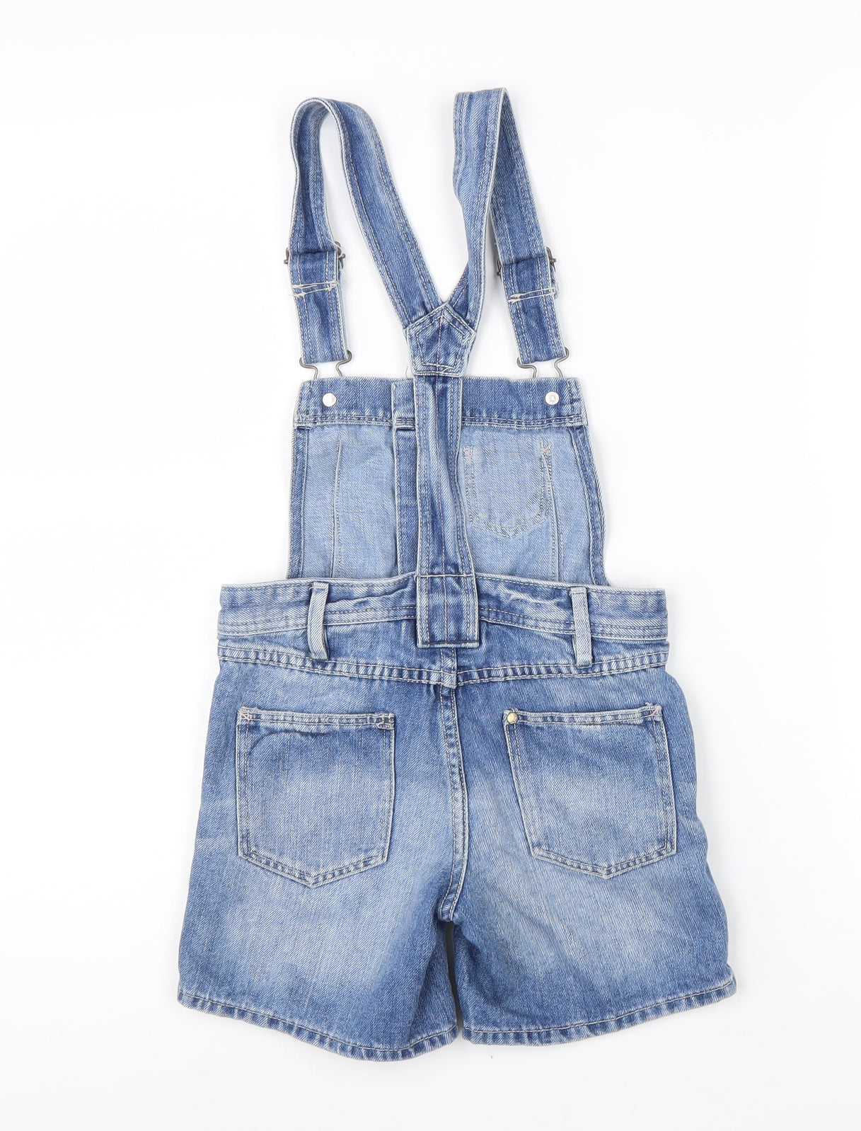 H&M Girls Blue Cotton Dungaree One-Piece Size 8 Years Buckle