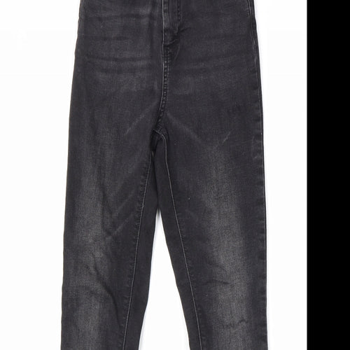 Denim & Co. Womens Black Cotton Skinny Jeans Size 8 L28 in Regular Zip