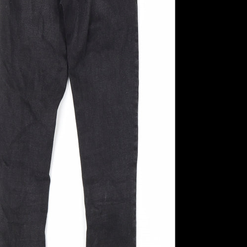 Denim & Co. Womens Black Cotton Skinny Jeans Size 8 L28 in Regular Zip