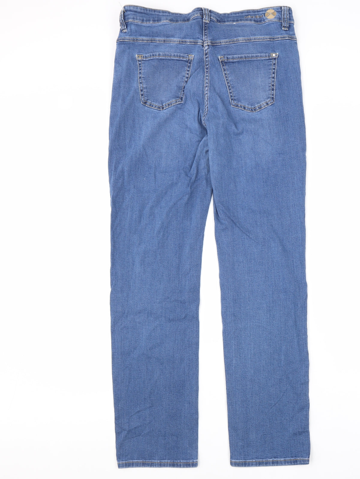 Dream Jeans Womens Blue Cotton Straight Jeans Size 14 L34 in Regular Zip