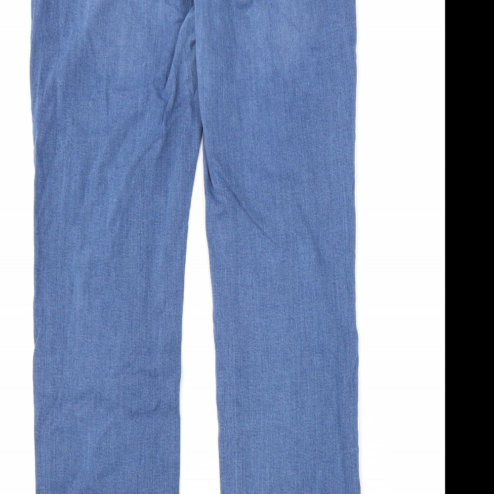 Dream Jeans Womens Blue Cotton Straight Jeans Size 14 L34 in Regular Zip