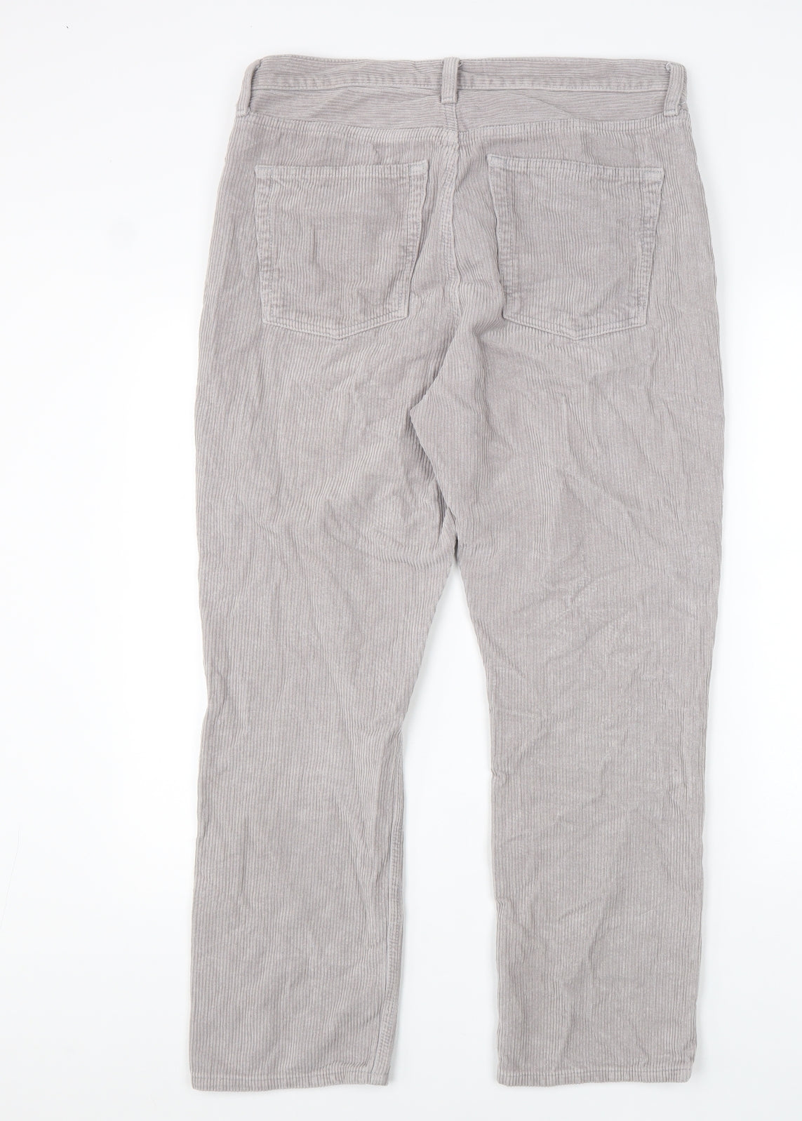 Topman Mens Grey Cotton Trousers Size 32 in L32 in Regular Zip