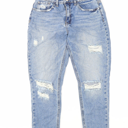 Denim & Co. Womens Blue Cotton Skinny Jeans Size 8 L26 in Regular Zip