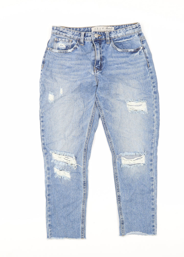 Denim & Co. Womens Blue Cotton Skinny Jeans Size 8 L26 in Regular Zip