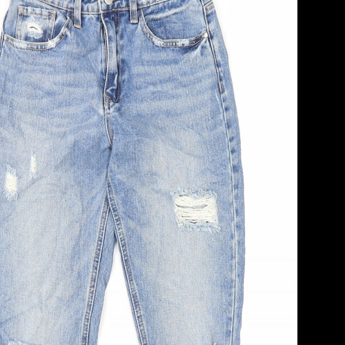 Denim & Co. Womens Blue Cotton Skinny Jeans Size 8 L26 in Regular Zip