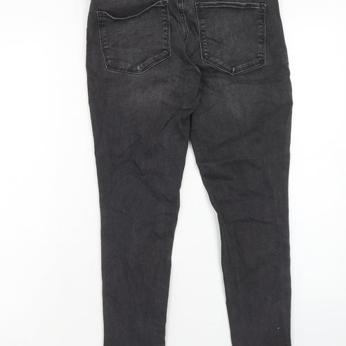 Gap Womens Black Cotton Skinny Jeans Size 28 Regular Zip - Distressed Hems