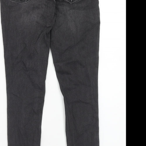 Gap Womens Black Cotton Skinny Jeans Size 28 Regular Zip - Distressed Hems