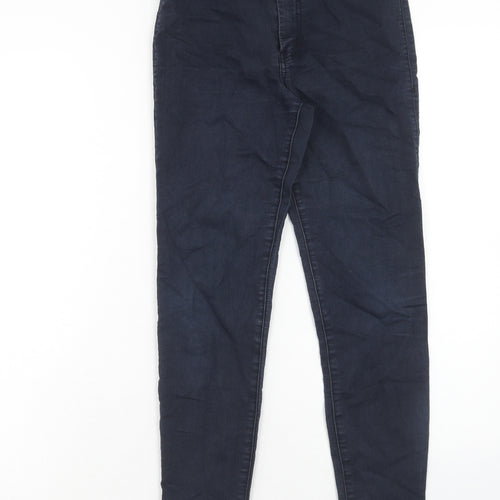 Topshop Womens Blue Cotton Skinny Jeans Size 25 in L30 in Regular Zip
