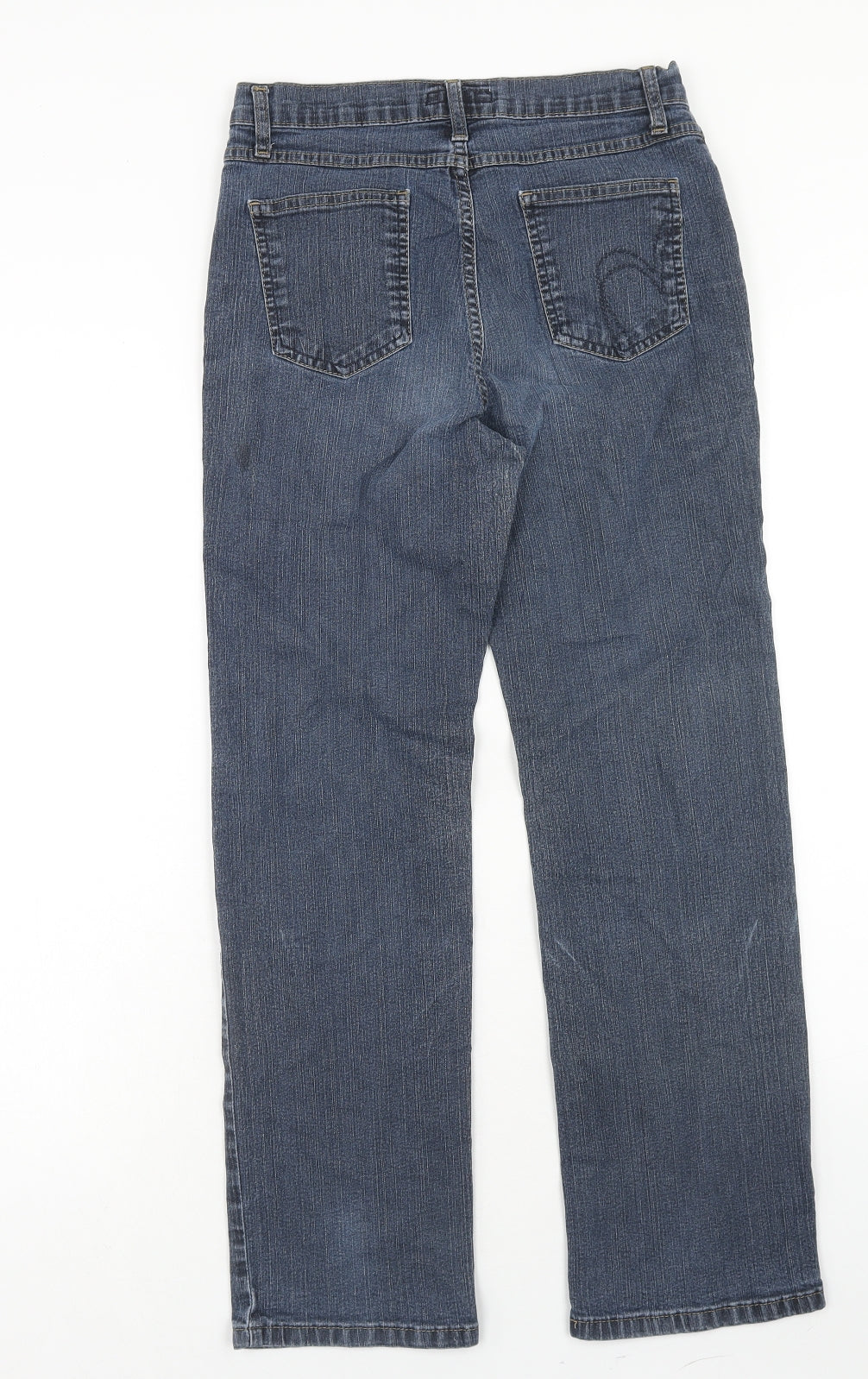 Per Una Womens Blue Cotton Straight Jeans Size 8 Regular Zip