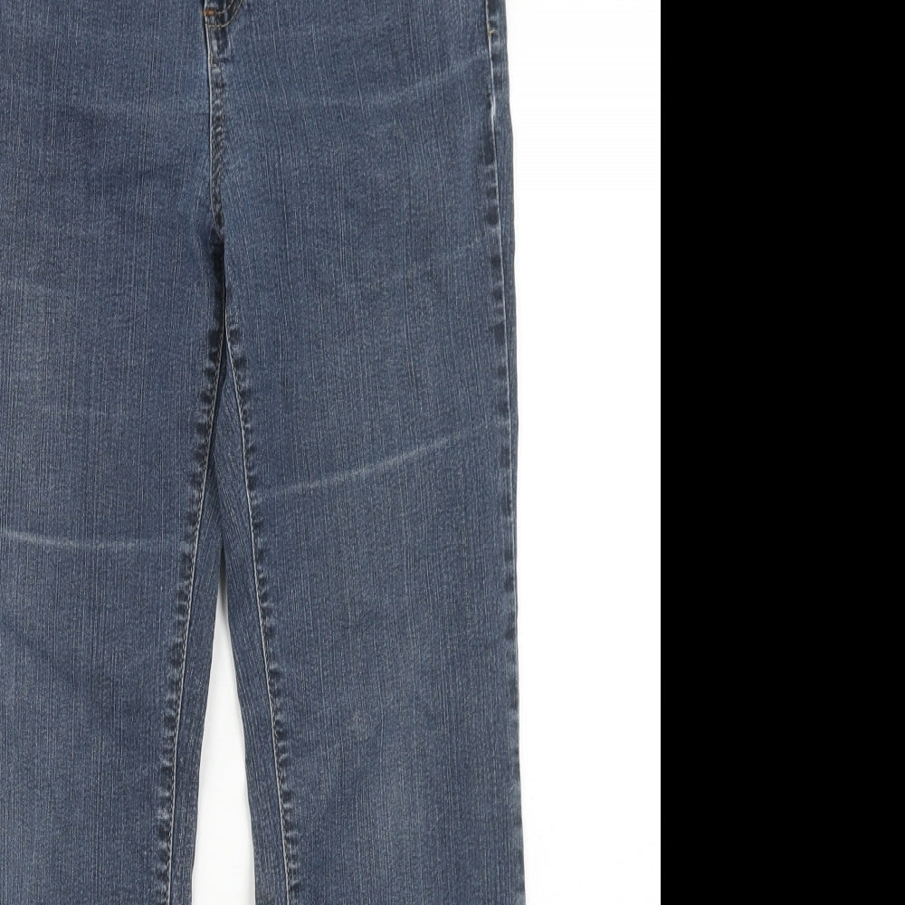 Per Una Womens Blue Cotton Straight Jeans Size 8 Regular Zip